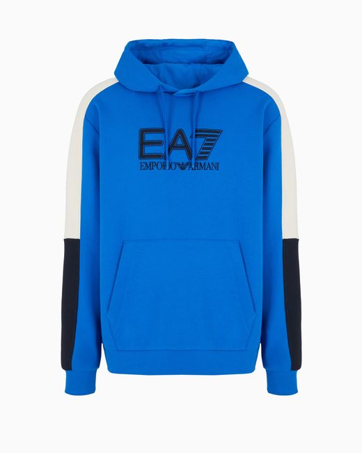 Felpa Con Cappuccio Visibility di EA7 in Blue da Uomo