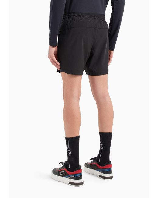 EA7 Black Dynamic Athlete Shorts In Vigor7 Technical Fabric for men