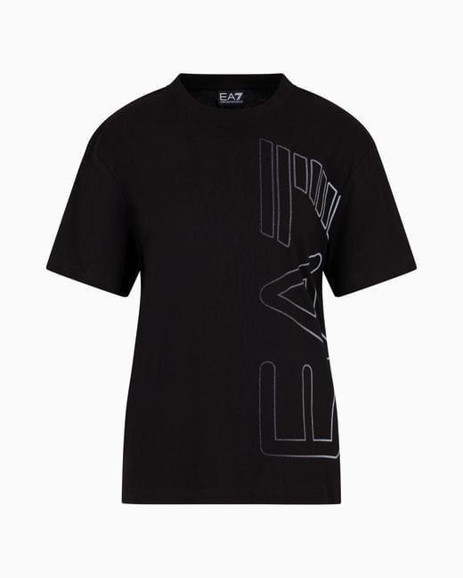 EA7 Black Logo Series Organic-Cotton Crew-Neck T-Shirt