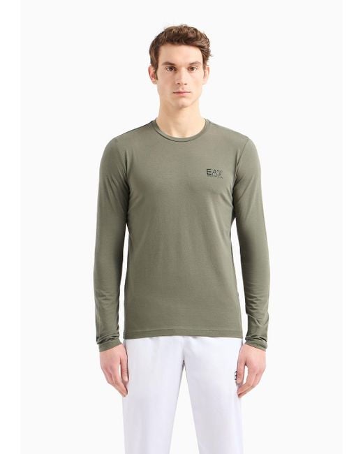 EA7 Green Core Identity Long-sleeved T-shirt for men