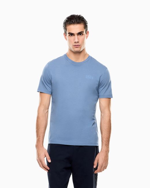 EA7 Blue Logo Series Cotton-Jersey T-Shirt for men