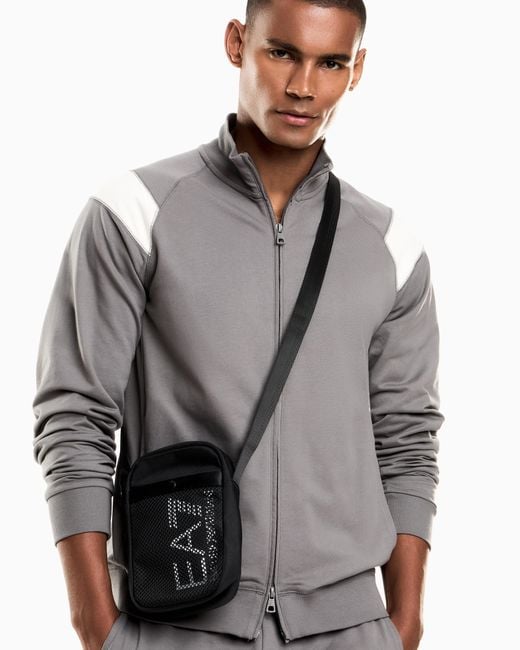 EA7 Black Technical Fabric Belt Bag