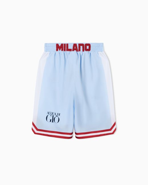 EA7 White Olimpia Milano Championship 25/26 Replica Shorts for men