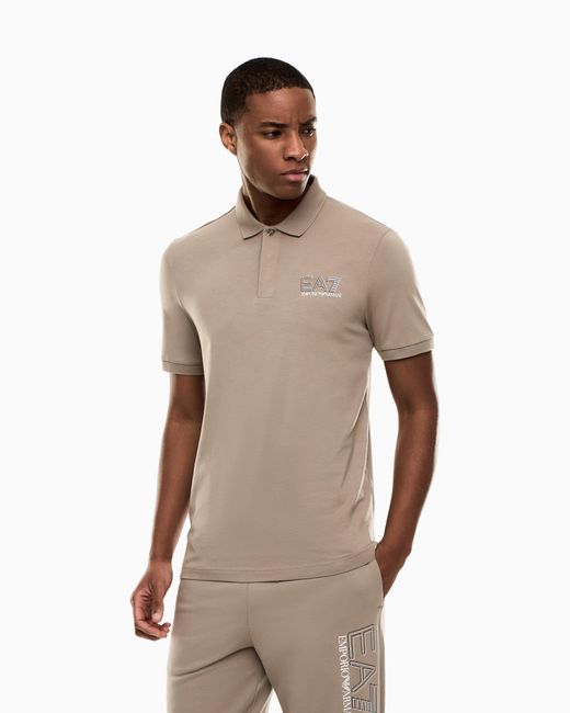 EA7 Gray Visibility Cotton Jersey T-Shirt for men