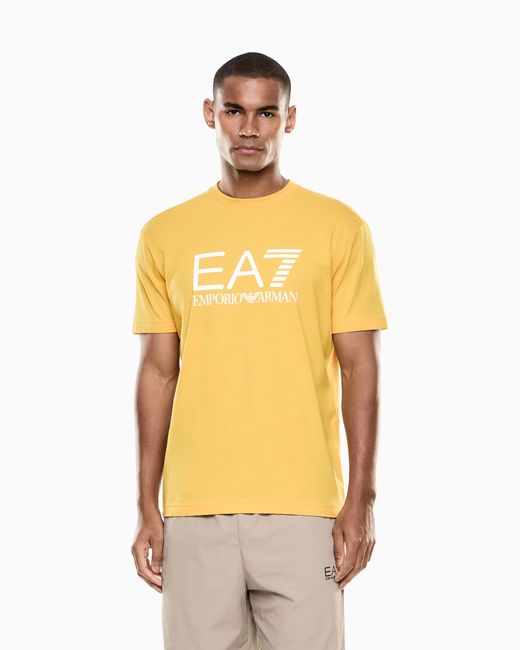 EA7 Yellow Slim-Fit T-Shirt Core Identity for men