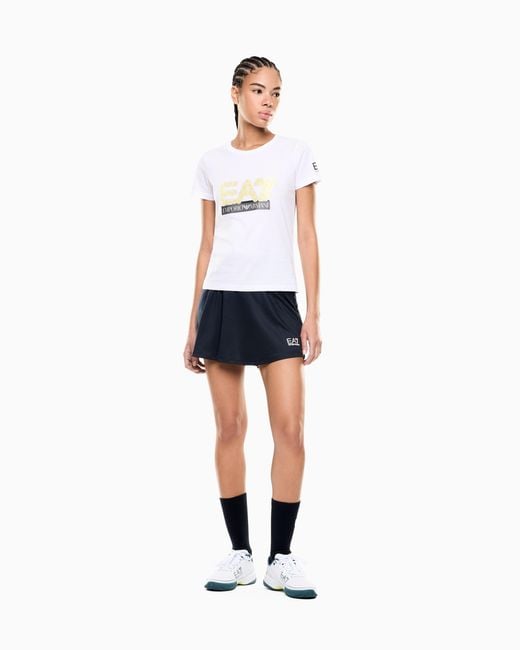 EA7 White Nitto Atp Finals Crew Neck Maxi Logo T-Shirt