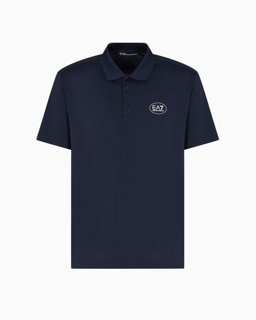 EA7 Tennis Club Jersey-Poloshirt Aus Viskose-Mischung in Blue für Herren