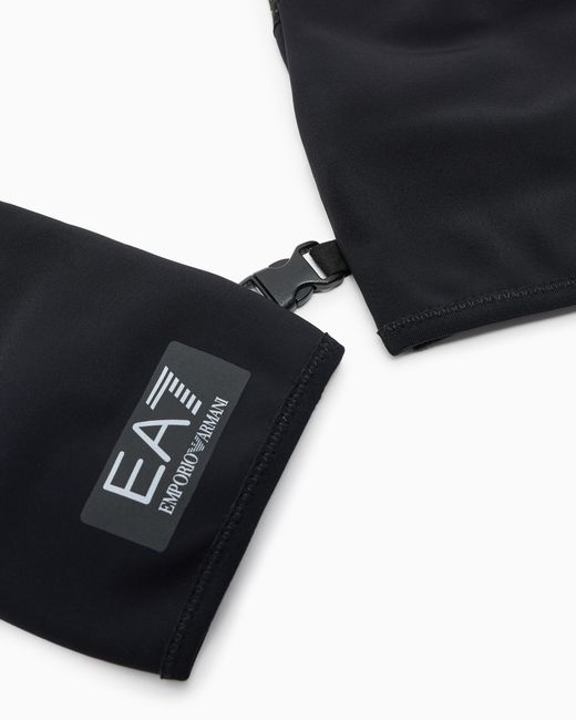 EA7 Black Technical Fabric Gloves