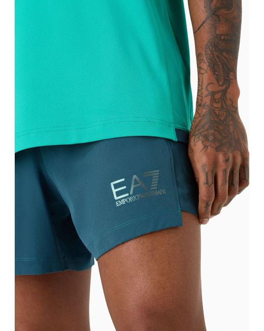EA7 Asv Dynamic Athlete Shorts Aus Ventus7-funktionsgewebe in Blue für Herren