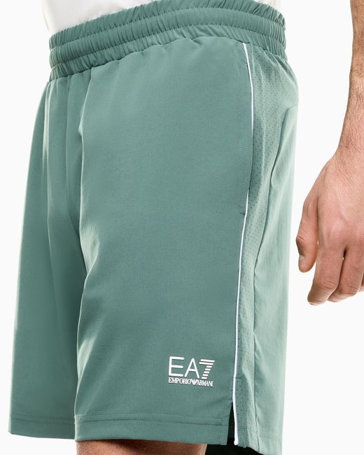 EA7 Green Tennis Pro Shorts for men