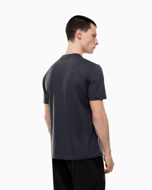 EA7 Gray Visibility Cotton-Jersey Crew-Neck T-Shirt for men