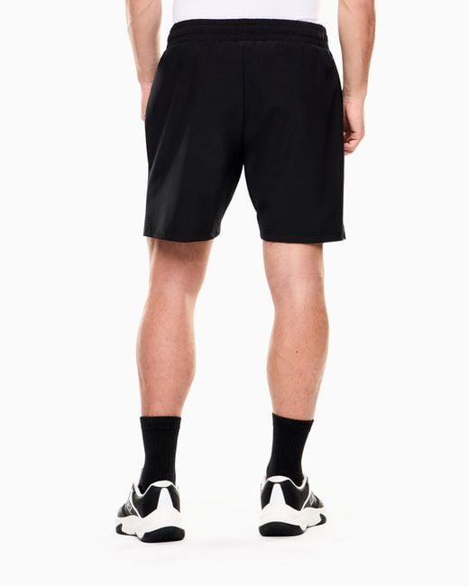 EA7 Black Tennis Pro Shorts for men