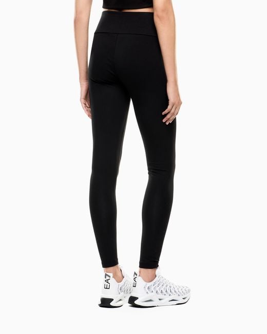 EA7 Black Visibility Stretch-Jersey Leggings