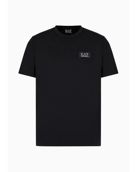 EA7 Lux Identity T-shirt Mit Rundhalsausschnitt Aus Einer Modalmischung in Black für Herren