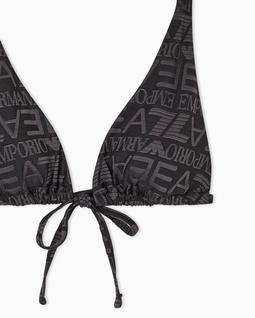 EA7 Black Monogram Triangle Bikini