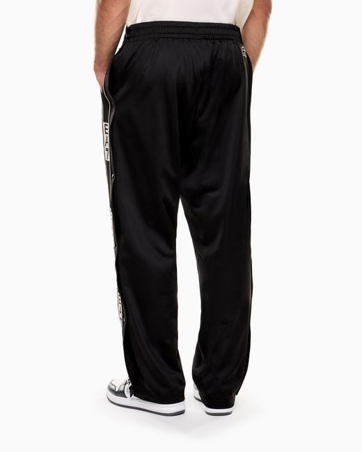 EA7 Black Graphic Series Technical Fabric Trousers for men