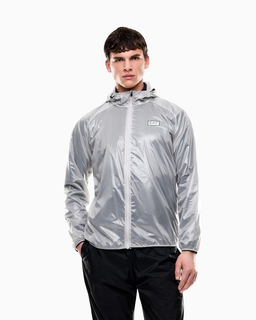 EA7 White Dynamic Athlete Hooded Jacket for men