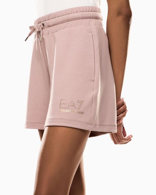 EA7 Pink Evolution Shorts Aus Einer Elastischen Viskosemischung