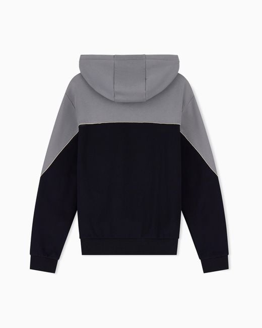 EA7 Blue Hoodie Regular Fit Jersey for men
