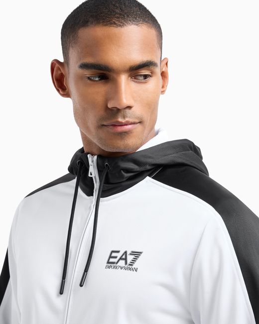 EA7 White Technical-Fabric Visibility Tracksuit for men