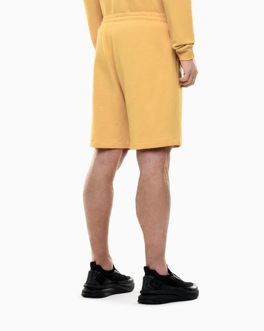 EA7 Yellow Core Identity Cotton Shorts for men