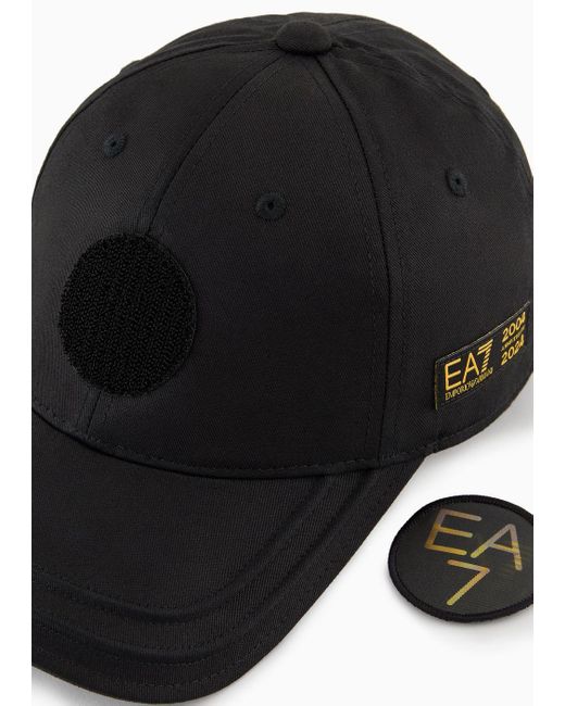 EA7 Black Soccer Cotton-twill Cap