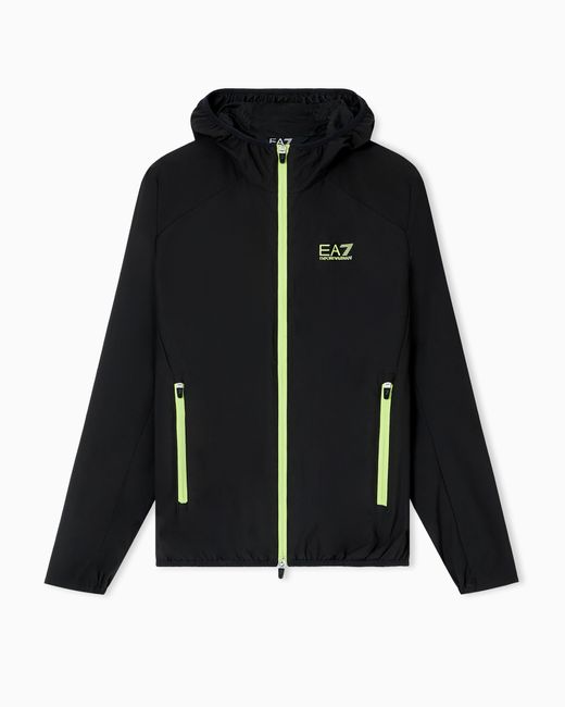 EA7 Black Dynamic Athlete Hooded Jacket