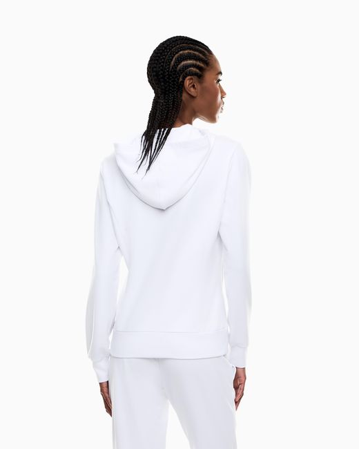 EA7 White Evolution Hooded Sweatshirt