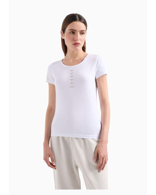 T-shirt Slim Fit di EA7 in White