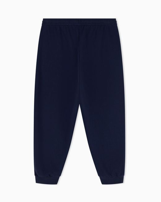 EA7 Blue Jersey Trousers Logo Series for men