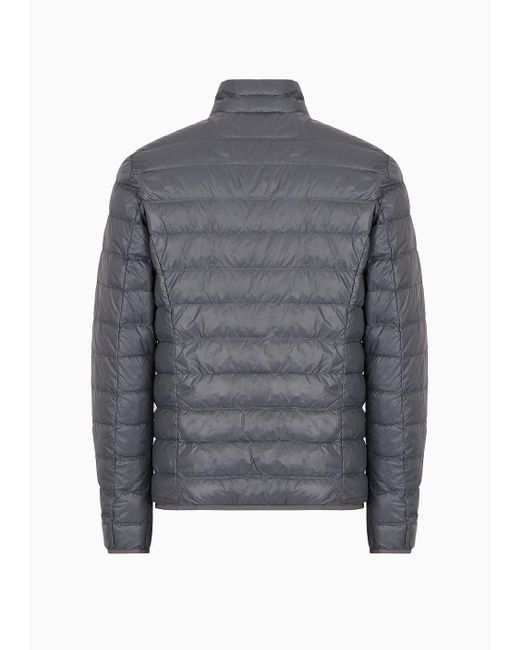 EA7 Gray Packable Core Identity Puffer Jacket for men