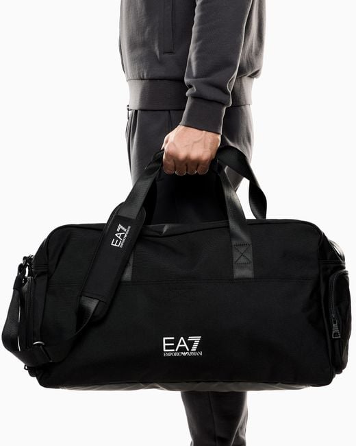 EA7 Black Train Core Medium Gym Bag With Oversized Logo