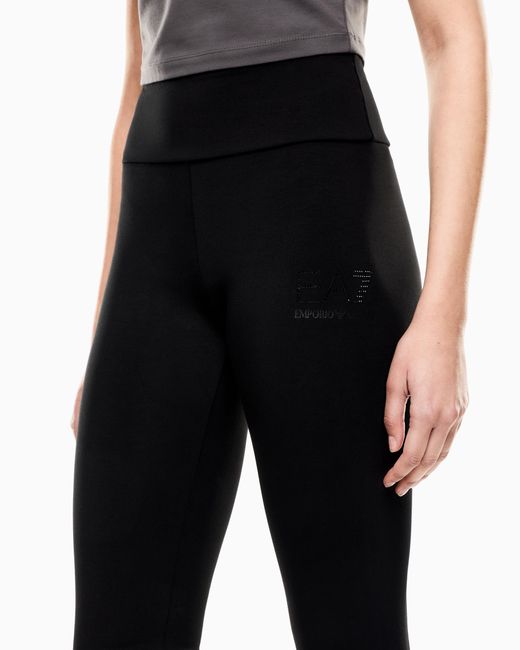 EA7 Black Stretch Jersey Leggings