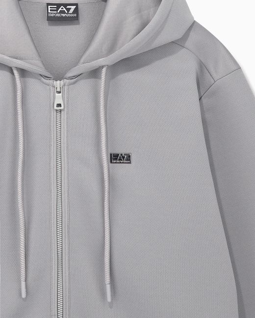 EA7 Gray Hoodie Lux Identity Regular Fit for men