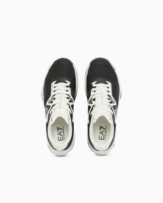 EA7 White Hard Tennis/Padel Sneakers