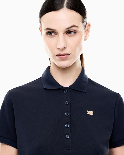 EA7 Blue Jersey Polo