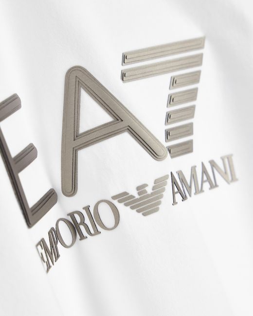 EA7 White Regular Fit T-Shirt Lux Identity for men