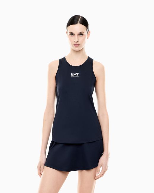 EA7 Blue Breathable Technical Top With Stretch For Tennis Pro