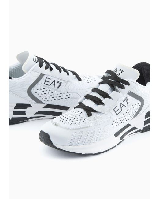 EA7 White Crusher Distance Reflex Sneakers