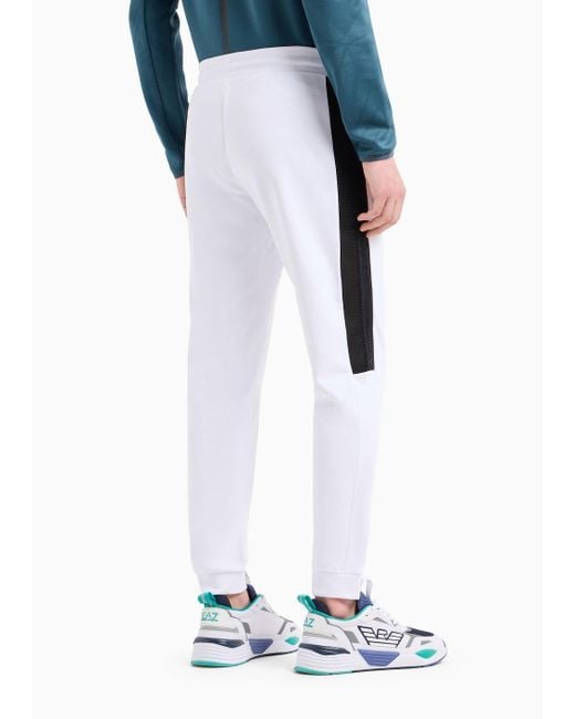 Pantaloni Jogger Logo Series In Cotone di EA7 in White da Uomo