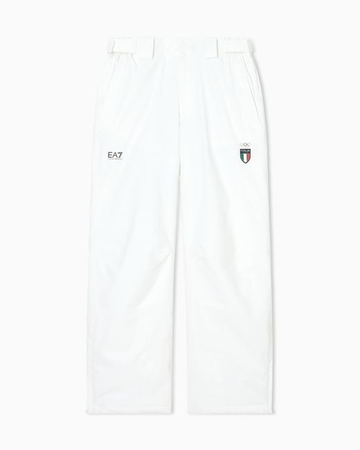 EA7 White Ski Trousers for men