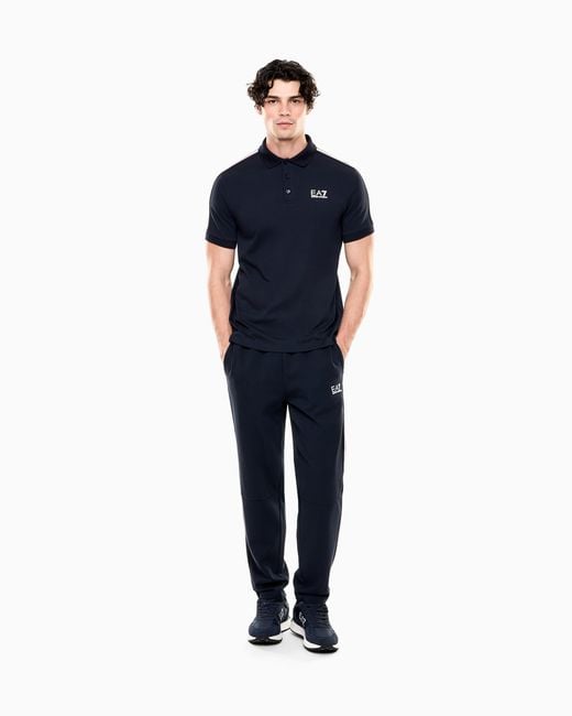 EA7 Blue Italian Spirit Cotton-Blend Joggers for men