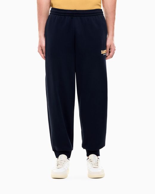 EA7 Blue Jersey Trousers Logo Series for men