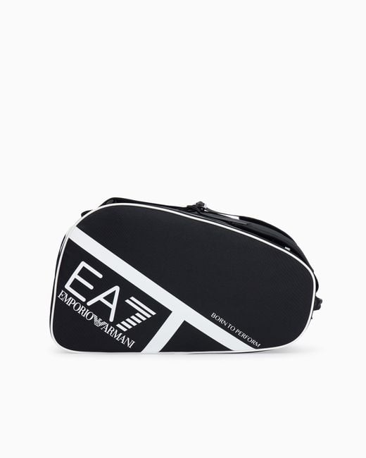 EA7 Black Padel Gym Bag With Lining And Outer Coating
