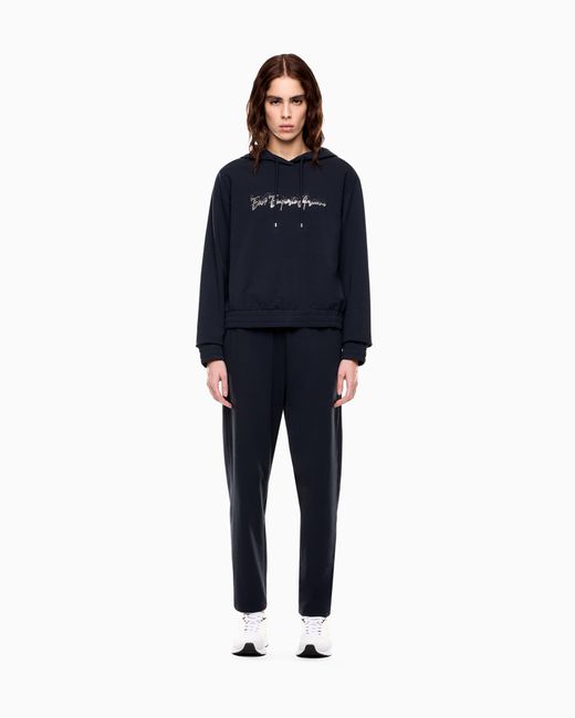 EA7 Blue Stretch Cotton-Blend Tracksuit