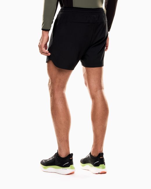 EA7 Black Technical Dynamic Shorts With A Drawstring Waist Vigor7 for men