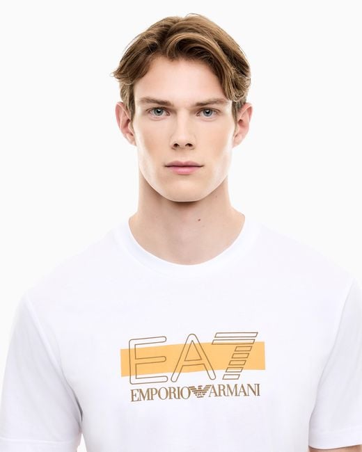 EA7 White T-Shirt Visibility Regular Fit for men