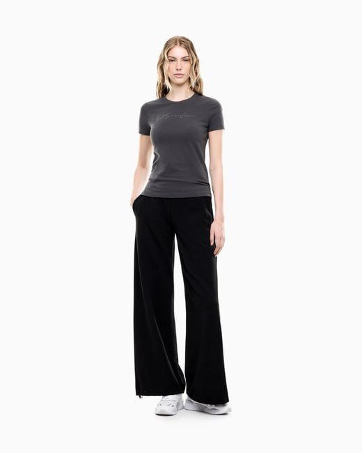 EA7 Black Slim-Fit T-Shirt Logo Series