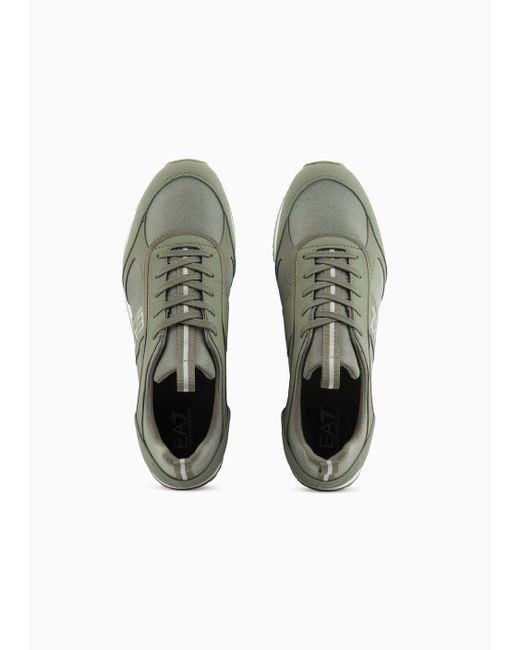 EA7 Green Black & White Cordura Sneakers