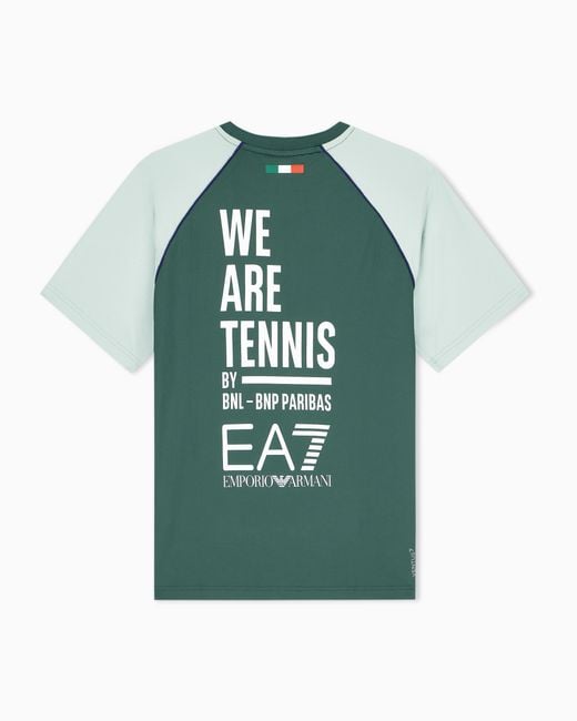 EA7 Green Internazionali Bnl D'Italia Ventus7 Technical Fabric T-Shirt for men